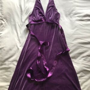 BCBG Maxazria purple velvet halter dress. Size XS. In very good condition.